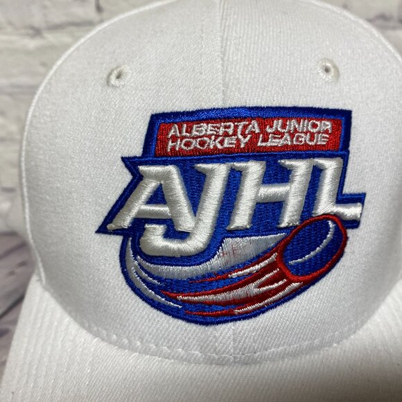 AJHL Alberta Junior Hockey League Hat Cap Stretch Fit Size XL White Zephyr Sport - Picture 6 of 10